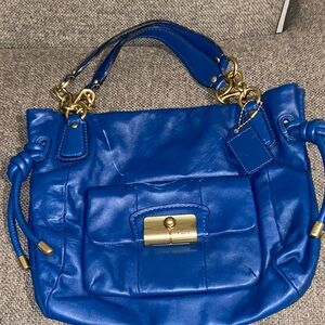 Blue Leather Handbag